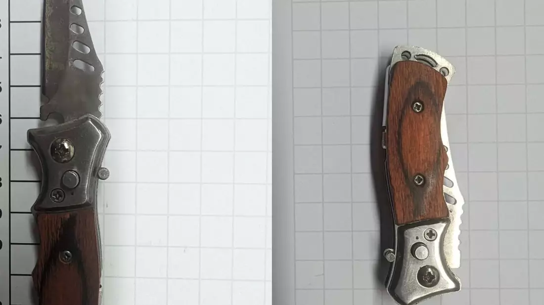 BPOL NRW: Bundespolizisten stellen 32-jährige Gesuchte mit Einhandmesser - Bild: presseportal.de