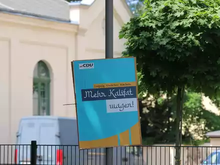 Fake: Ein gefälschtes Wahlplakat der CDU: - Foto: NEWS5/dpa