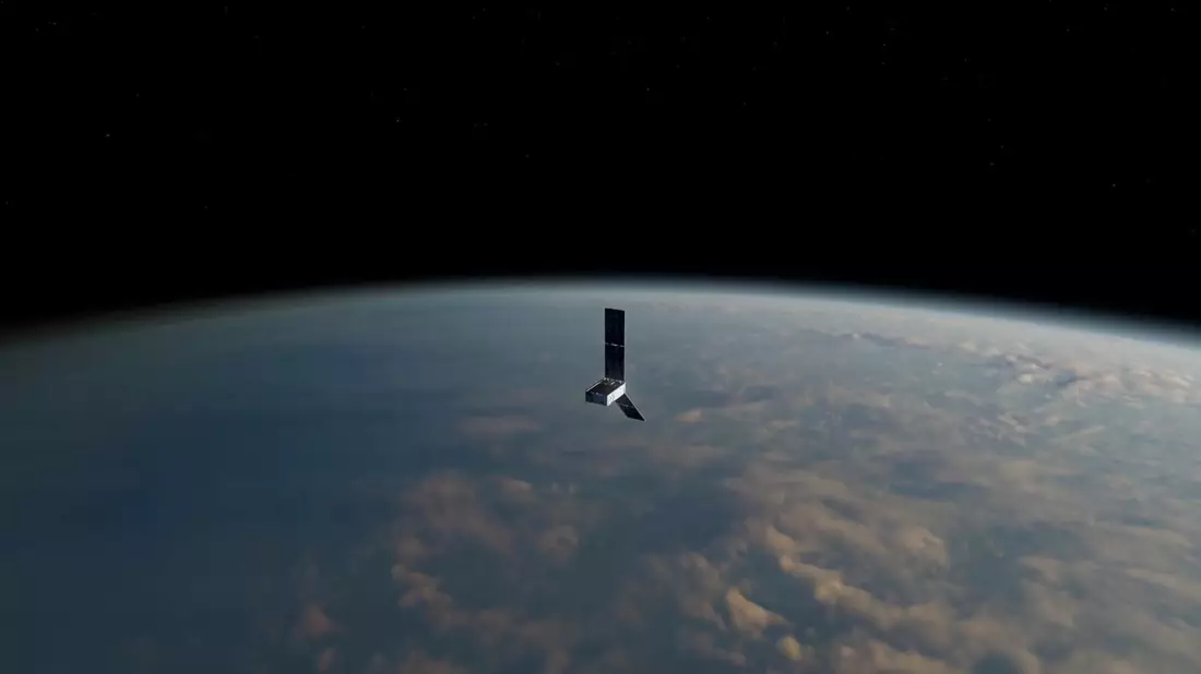 Ein Satellit der Prefire-Mission (Polar Radiant Energy in the Far-InfraRed Experiment) - hier eine künstlerische Darstellung - schwebt über der Erde. - Bild: Jpl-Caltech/Nasa/dpa