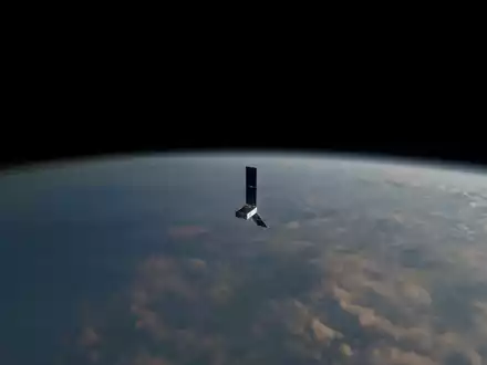 Ein Satellit der Prefire-Mission (Polar Radiant Energy in the Far-InfraRed Experiment) - hier eine künstlerische Darstellung - schwebt über der Erde. - Foto: Jpl-Caltech/Nasa/dpa