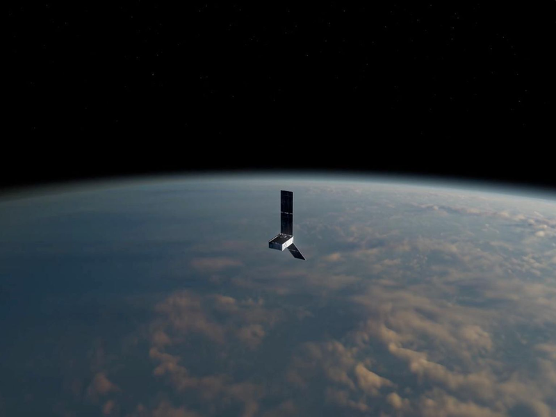 Ein Satellit der Prefire-Mission (Polar Radiant Energy in the Far-InfraRed Experiment) - hier eine künstlerische Darstellung - schwebt über der Erde. - Foto: Jpl-Caltech/Nasa/dpa