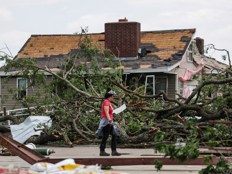 Im US-Staat Oklahoma erreichte einer der Stürme nach vorläufigen Schätzungen mindestens die Stufe drei von fünf. - Foto: Mike Simons/Tulsa World via AP/dpa