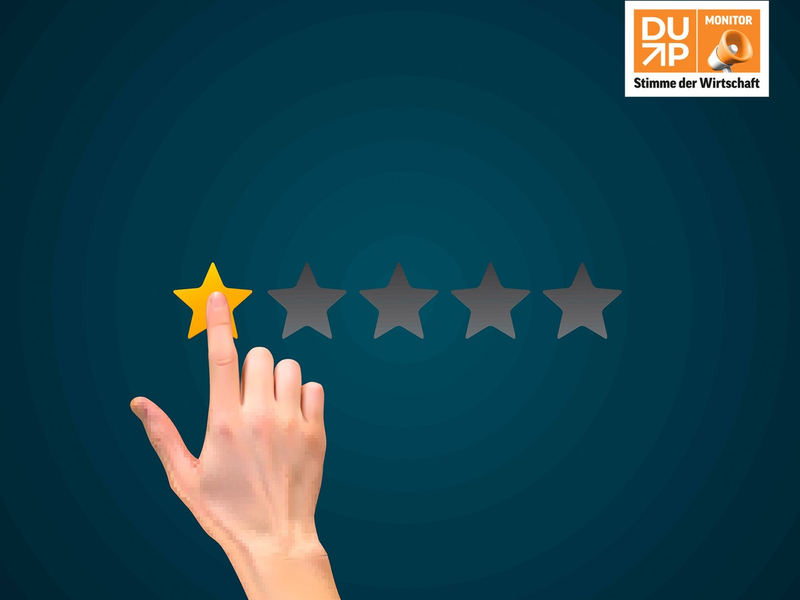 Ungerechtfertigte Negativ-Bewertungen von Firmen auf Portalen wie etwa Kununu oder Trustpilot / DUP Monitor-Umfrage zeigt: Unternehmerinnen und Unternehmer sind für strenge Regulierung - Foto: presseportal.de