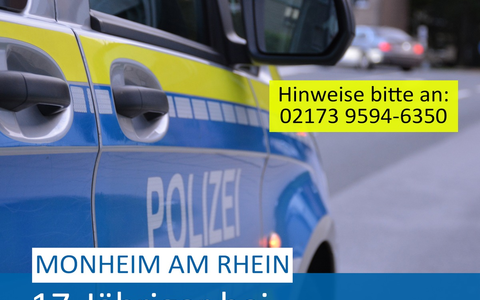 POL-ME: 17-Jähriger von mehreren Personen beraubt - Polizei bittet um Hinweise - Monheim am Rhein - 2405079 - Foto: presseportal.de