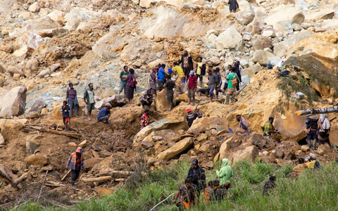 Bei dem Unglück in der abgelegenen Provinz Enga war eine Bergflanke plötzlich abgerutscht und ins Tal gestürzt. - Foto: Juho Valta/UNDP Papua New Guinea/AP/dpa
