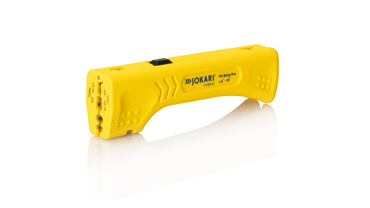 JOKARI PV-Strip Pro: Das Profiwerkzeug für Solarkabel mit einzigartig großer Bandbreite von 1,5-16mm². Einfach, weil er funktioniert - Foto: presseportal.de