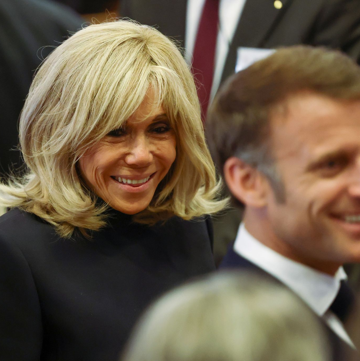 Nach der Verleihung des Internationalen Preises des Westfälischen Friedens: Brigitte und Emmanuel Macron im Festsaal des historischen Rathauses Münster. - Foto: Rolf Vennenbernd/dpa