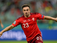 Xherdan Shaqiri aus der Schweiz bejubelt sein Tor zum 3:1 gegen die Türkei. - Foto: Ozan Kose/AFP Pool/dpa