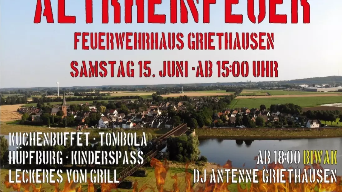 FW-KLE: Zweites Altrheinfeuer in Griethausen - Bild: presseportal.de