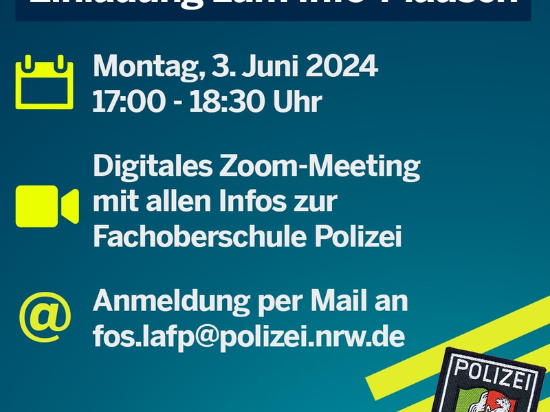 POL-NE: Digitale Info-Veranstaltung zum Bildungsgang FOS-Polizei am 03.06.2024 - Foto: presseportal.de