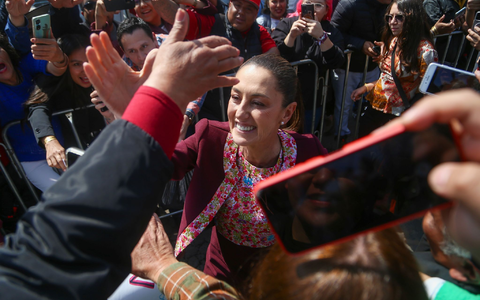Sheinbaum gilt als Favoritin für die Präsidentenwahl. - Foto: Rick Cruz/eyepix via ZUMA Press Wire/dpa