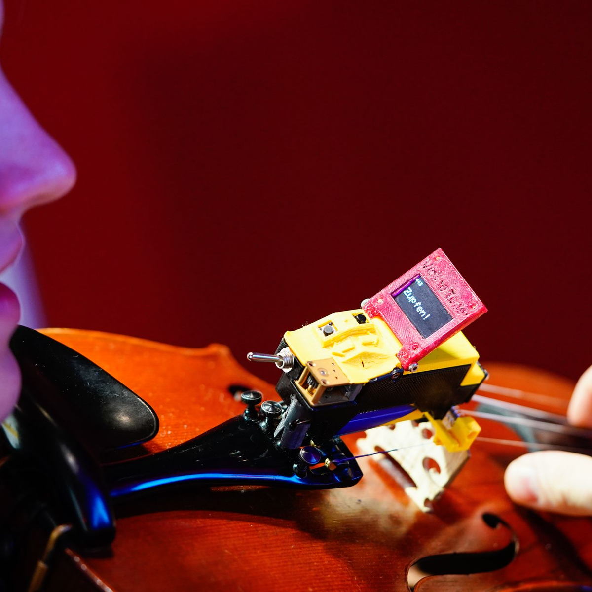 Tina Thao-Nhi Schatz und Anthony Eliot Striker aus Berlin, Sieger im Fachgebiet Biologie, halten eine Vorrichtung in den Händen, mit deren Hilfe sie Bakterien für Brennstoffzellen erforschen. - Foto: Uwe Anspach/dpa