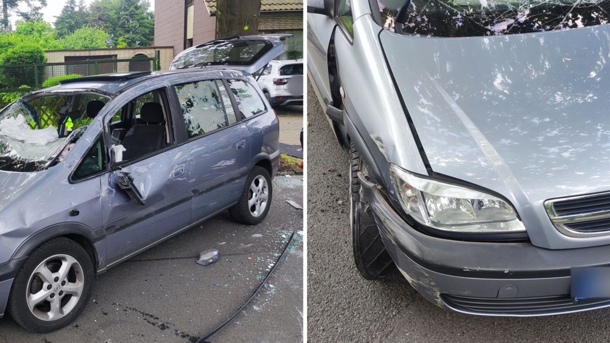 POL-DU: Neumühl: Auto kommt von der Fahrbahn ab und überschlägt sich - drei Leichtverletzte - Foto: presseportal.de