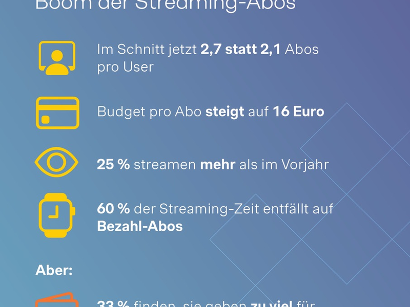 Streaming-Studie: Mehr Abos, mehr Screenzeit - Trotzdem glauben Deutsche, dass sie zu viele Dienste nutzen und zu viel ausgeben - Foto: presseportal.de