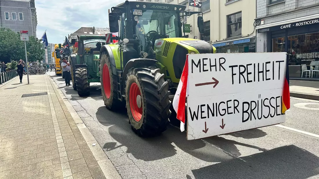 Tausende Landwirte protestierten gegen die Agrarpolitik der Europäischen Union. - Bild: Stella Venohr/dpa