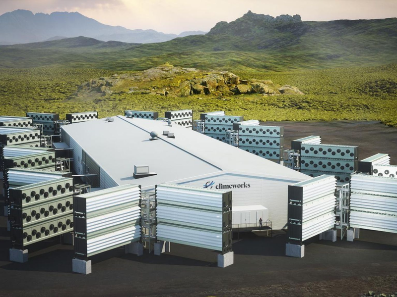 Die Anlage «Mammoth» in Island zum CO2-Entzug aus der Atmosphäre: Der jährliche Ausstoß an Kohlendioxid steigt global weiter an. - Foto: Climeworks Ag/dpa