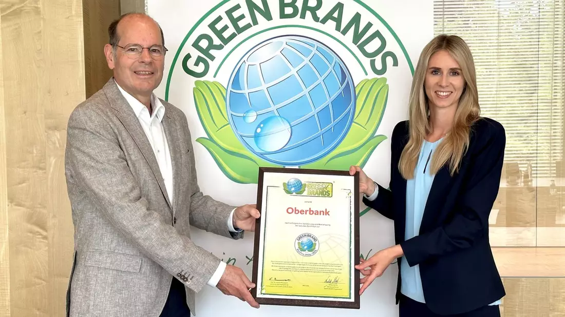 Erstmalige Zertifizierung der Oberbank zu den GREEN BRANDS Austria - Bild: presseportal.de