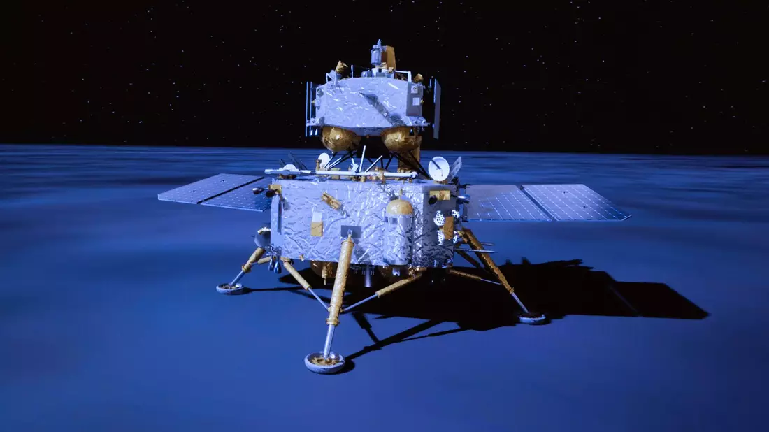 Videoanimation: So in etwa sah es aus, als die chinesische Sonde auf dem Mond landete. - Bild: Jin Liwang/Xinhua/dpa