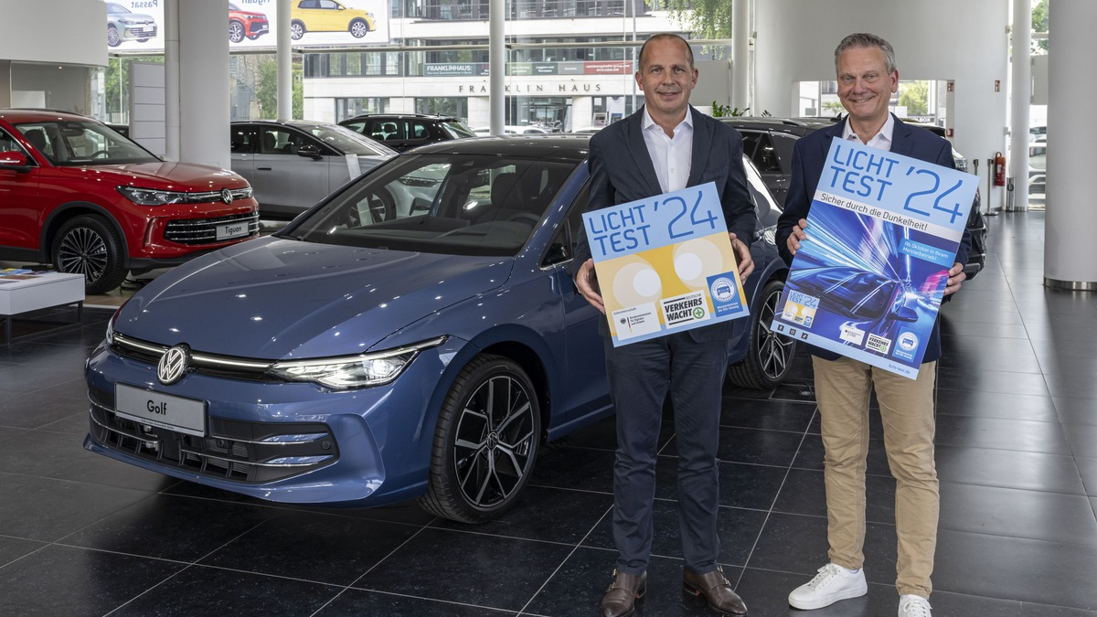 Volkswagen unterstützt den Licht-Test 2024 mit neuem Golf - Foto: presseportal.de