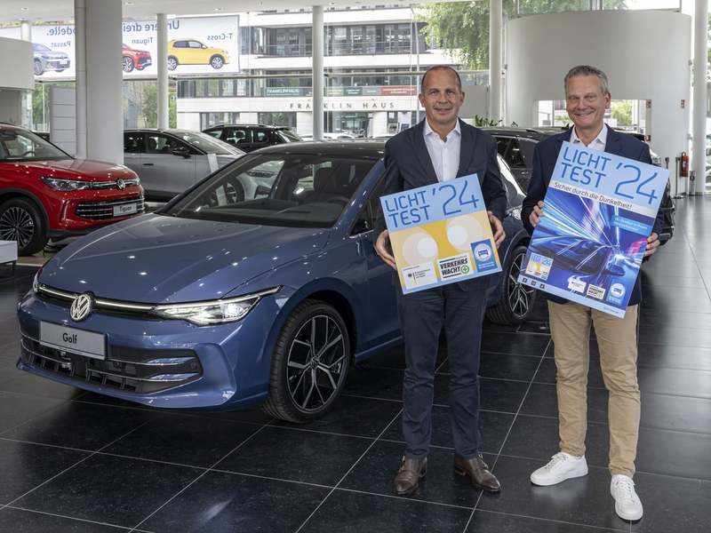 Volkswagen unterstützt den Licht-Test 2024 mit neuem Golf - Foto: presseportal.de