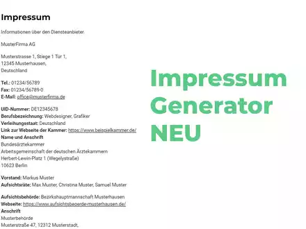 AdSimple stellt aktualisierten Impressum Generator für Deutschland vor - Foto: presseportal.de