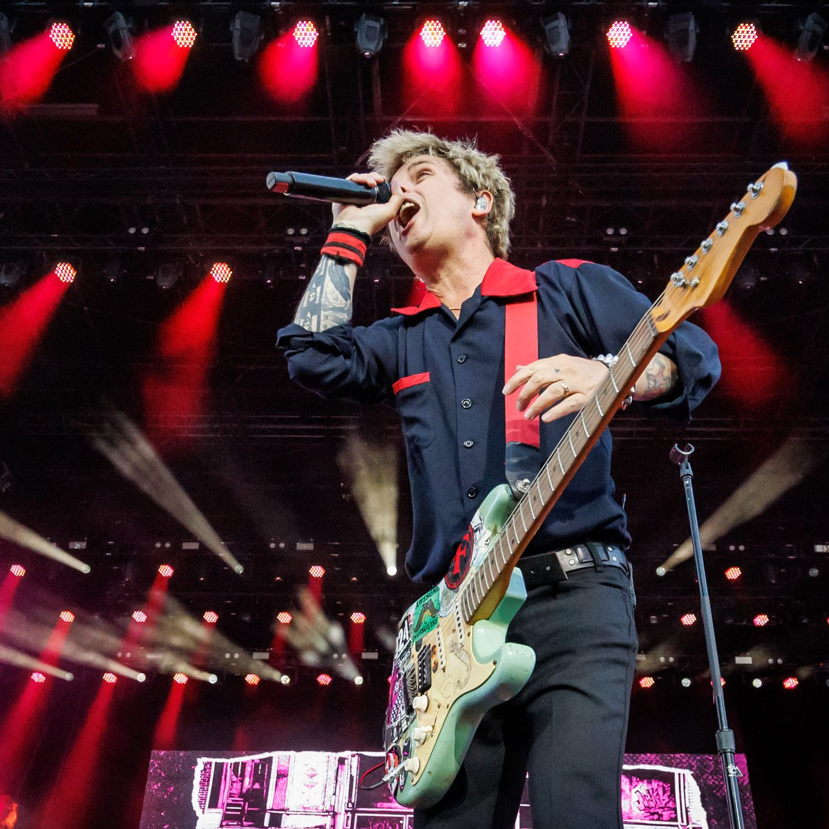 Frontmann Billie Joe Armstrong von Green Day beim Open-Air-Festival 