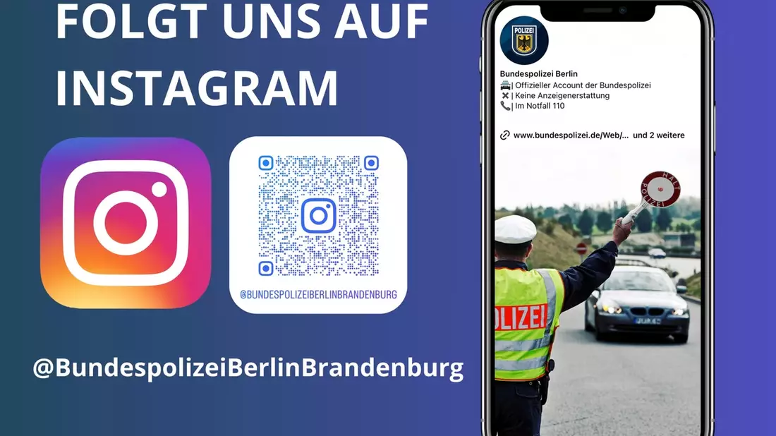 BPOLD-B: Die Bundespolizei in Berlin und Brandenburg auf Instagram - Bild: presseportal.de