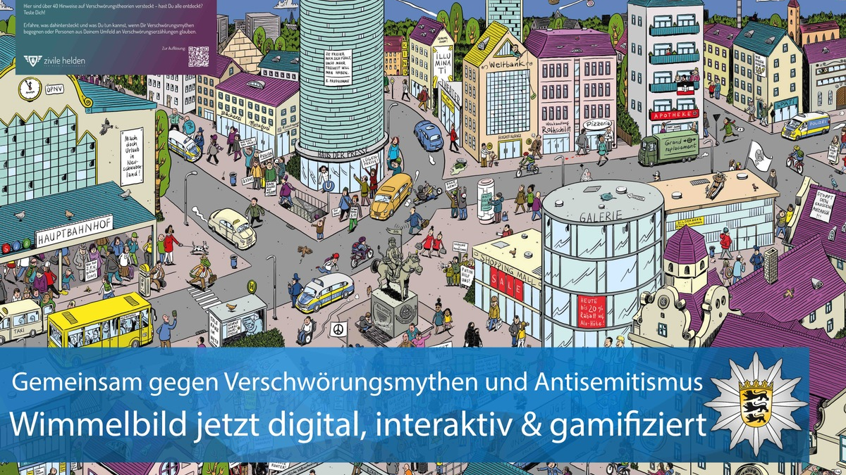 LKA-BW: Digital, interaktiv, gamifiziert: Das neue Präventionsangebot der Polizei gegen Verschwörungsmythen und Antisemitismus - Foto: presseportal.de