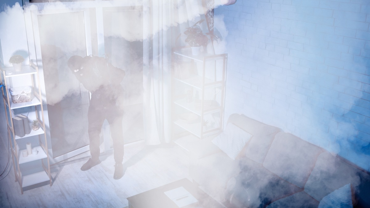 Rauchbarriere ZeroVision vertreibt Einbrecher noch schneller / Die nebelartige Sichtbarriere von Verisure schützt Privathäuser und Wohnungen - Foto: presseportal.de