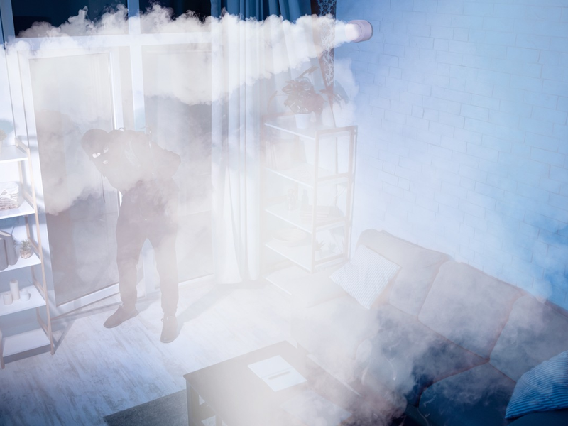 Rauchbarriere ZeroVision vertreibt Einbrecher noch schneller / Die nebelartige Sichtbarriere von Verisure schützt Privathäuser und Wohnungen - Foto: presseportal.de