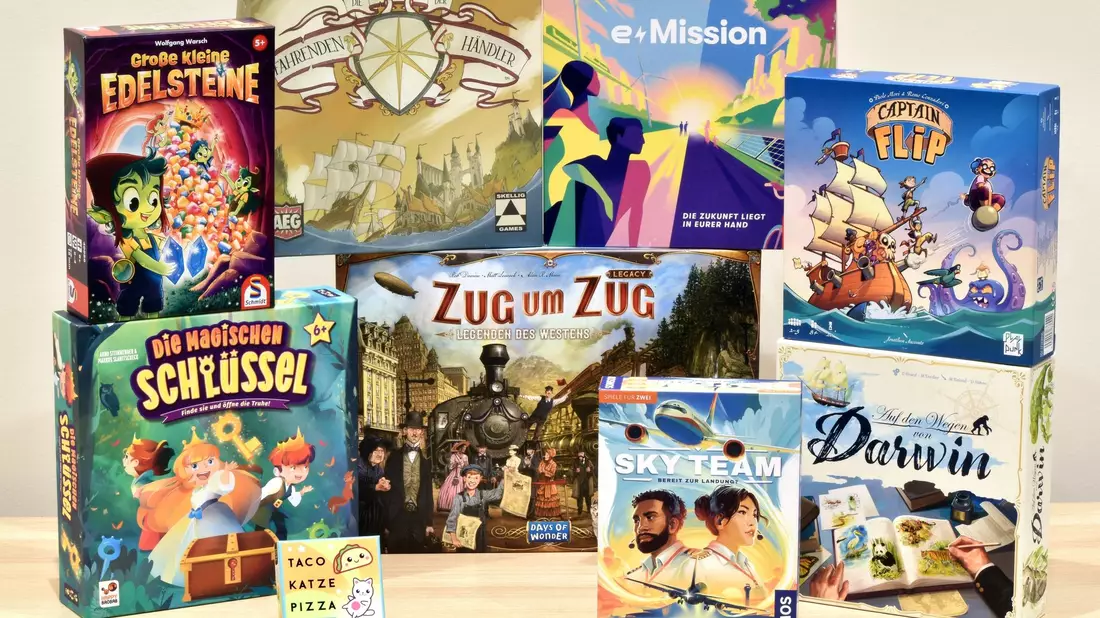 Die nominierten Spiele für das Jahr 2024. - Bild: -/Spiel des Jahres e.V./dpa