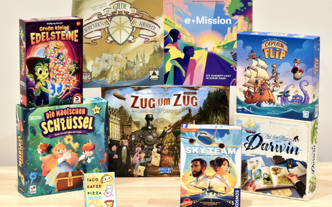 Die nominierten Spiele für das Jahr 2024. - Foto: -/Spiel des Jahres e.V./dpa