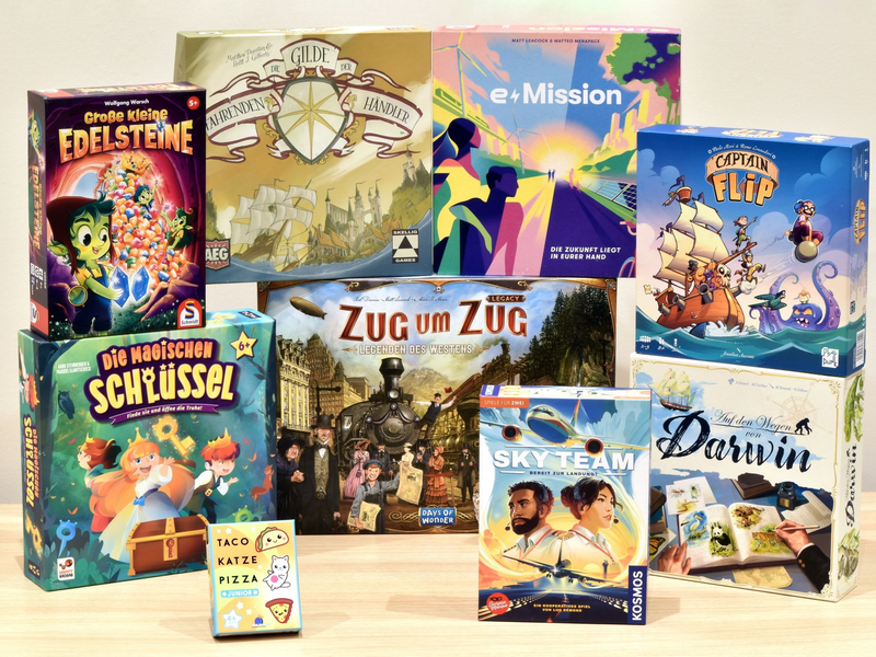 Die nominierten Spiele für das Jahr 2024. - Foto: -/Spiel des Jahres e.V./dpa