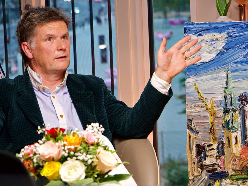 Maler Christopher Lehmpfuhl im Salon Schinkelplatz: Die Bildsprache ist das A und O - Foto: inside-wirtschaft.de