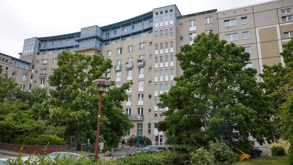 Ein schwer verletztes kleines Mädchen ist in einer Katzenbox im Berliner Bezirk Treptow-Köpenick vor dem Mietshaus gefunden worden. - Foto: Jörg Carstensen/dpa