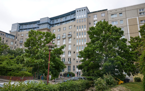 Ein schwer verletztes kleines Mädchen ist in einer Katzenbox im Berliner Bezirk Treptow-Köpenick vor dem Mietshaus gefunden worden. - Foto: Jörg Carstensen/dpa