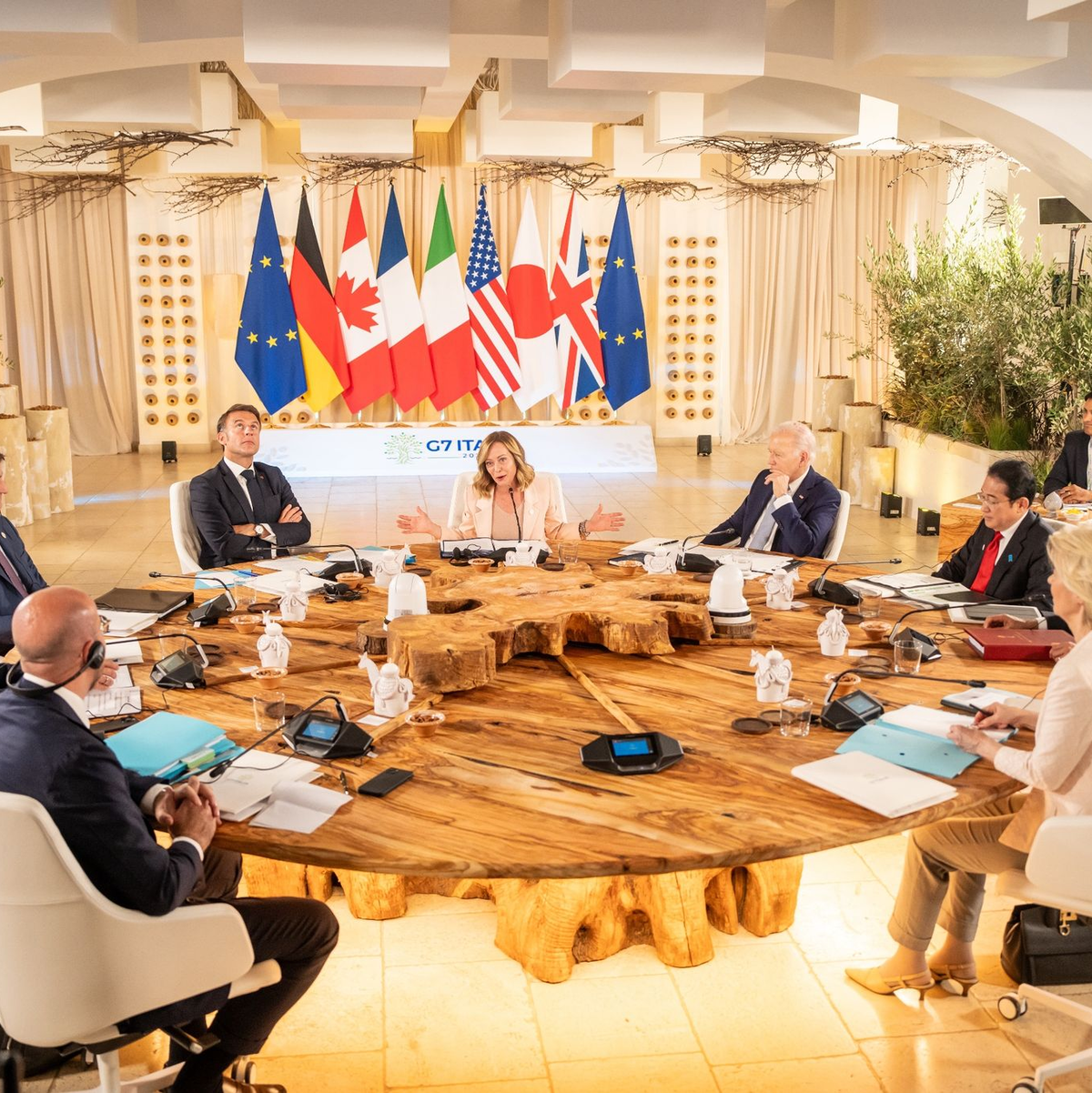 Die Staats- und Regierungschefs aus den sieben Industrienationen USA, Kanada, Großbritannien, Frankreich, Italien, Deutschland und Japan treffen sich im italienischen Borgo Egnazia bei Bari zu ihrem jährlichen Gipfel. - Foto: Michael Kappeler/dpa