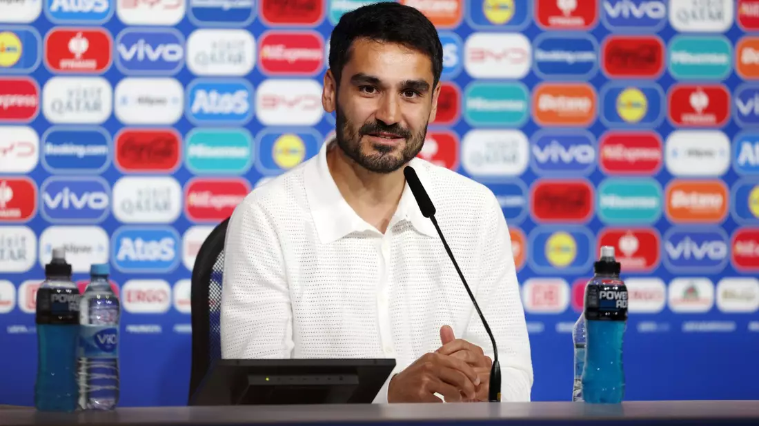 Ilkay Gündogan bei der Pressekonferenz vor dem EM-Auftakt gegen Schottland. - Bild: Jasmin Walter/Uefa Handout/PA Media/dpa