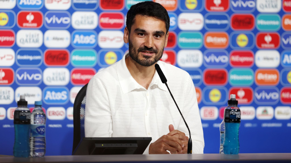 Ilkay Gündogan bei der Pressekonferenz vor dem EM-Auftakt gegen Schottland. - Foto: Jasmin Walter/Uefa Handout/PA Media/dpa