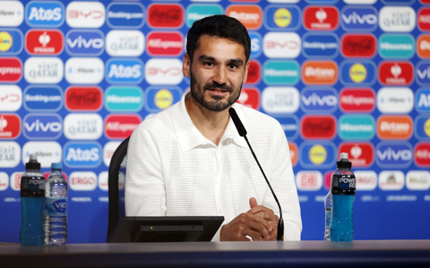 Ilkay Gündogan bei der Pressekonferenz vor dem EM-Auftakt gegen Schottland. - Foto: Jasmin Walter/Uefa Handout/PA Media/dpa