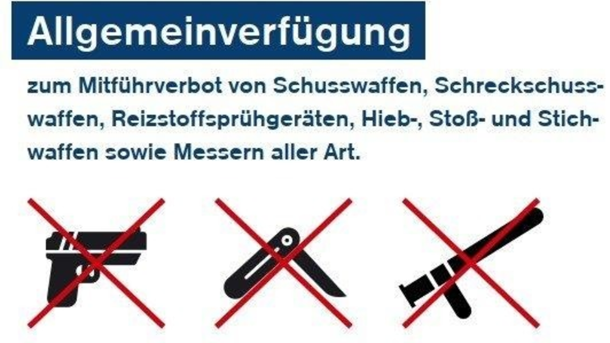 Bundespolizeidirektion München: Bundespolizei führt Waffenverbotszonen in den Hauptbahnhöfen München, Nürnberg, Würzburg und Augsburg ein - Foto: presseportal.de