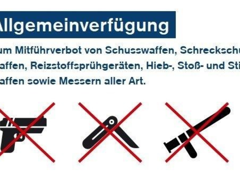 Bundespolizeidirektion München: Bundespolizei führt Waffenverbotszonen in den Hauptbahnhöfen München, Nürnberg, Würzburg und Augsburg ein - Foto: presseportal.de