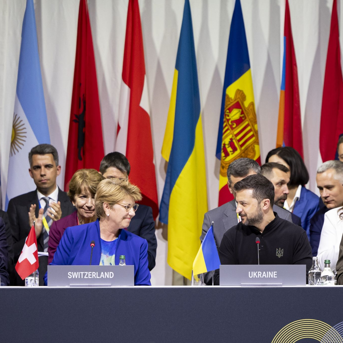 Im Bürgenstock Resort in der Schweiz hat der Friedensgipfel für die Ukraine begonnen. - Foto: Michael Buholzer/KEYSTONE/EDA/POOL/dpa
