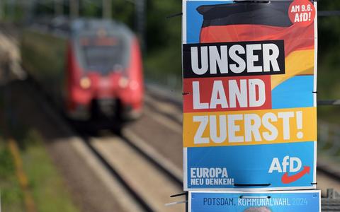 Ein Wahlplakat der AfD für die Europawahl. - Foto: Michael Bahlo/dpa