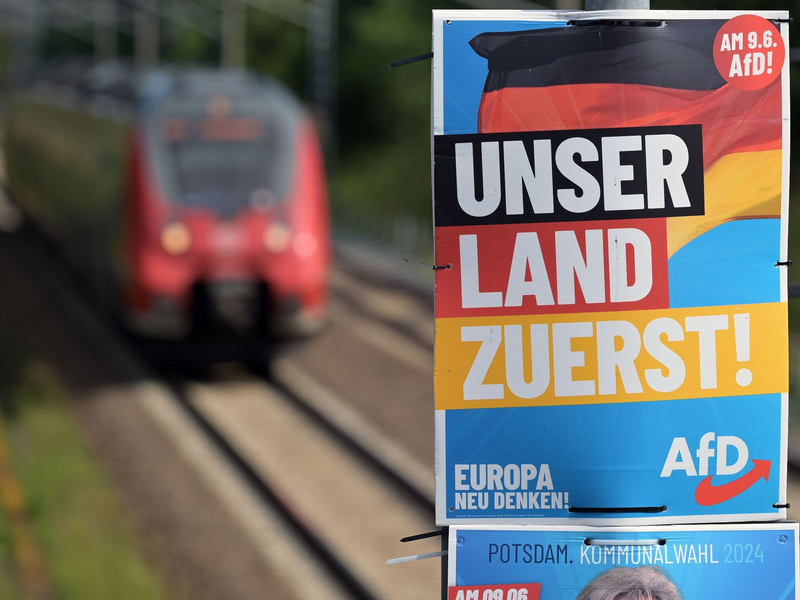 Ein Wahlplakat der AfD für die Europawahl. - Foto: Michael Bahlo/dpa