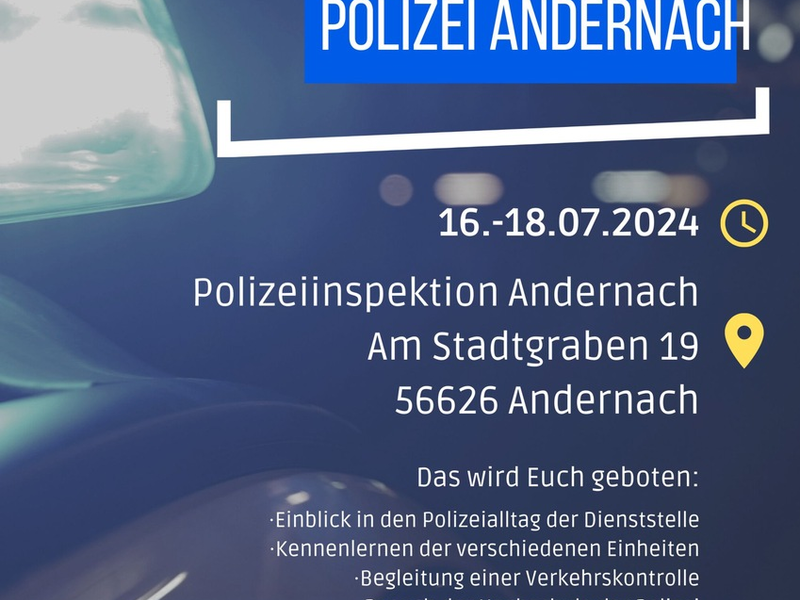 POL-PPKO: Schnupperpraktikum bei der Polizeiinspektion Andernach - Foto: presseportal.de