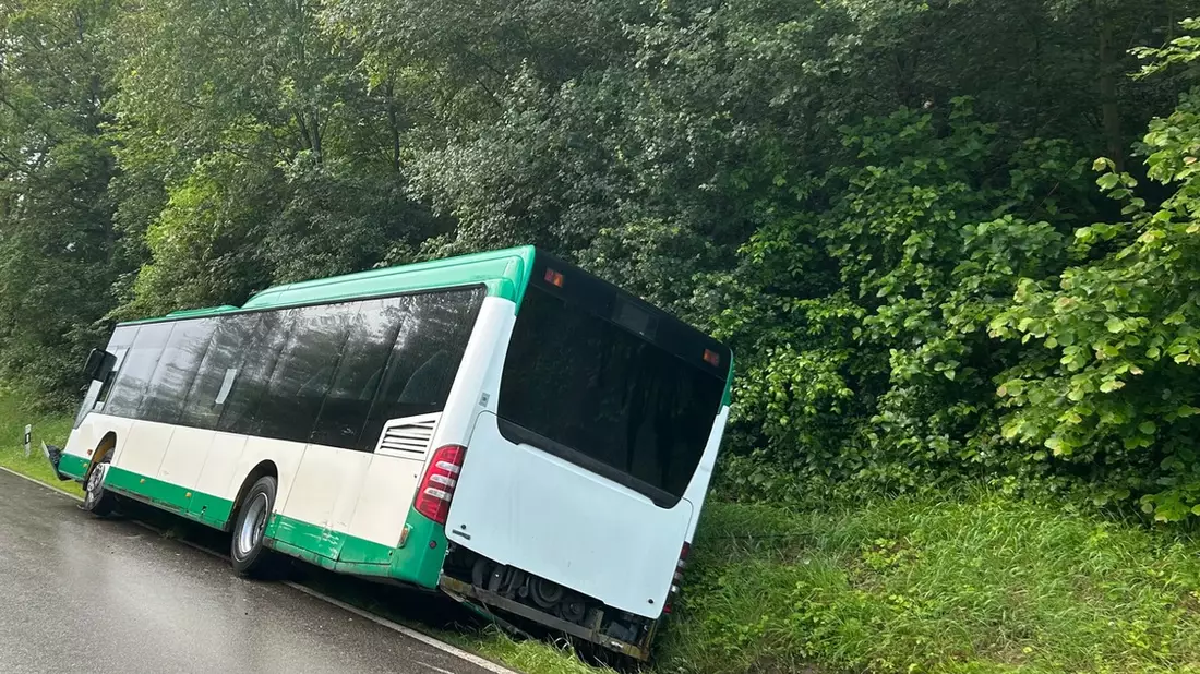 POL-PDKL: Alleinunfall mit Schulbus - Bild: presseportal.de