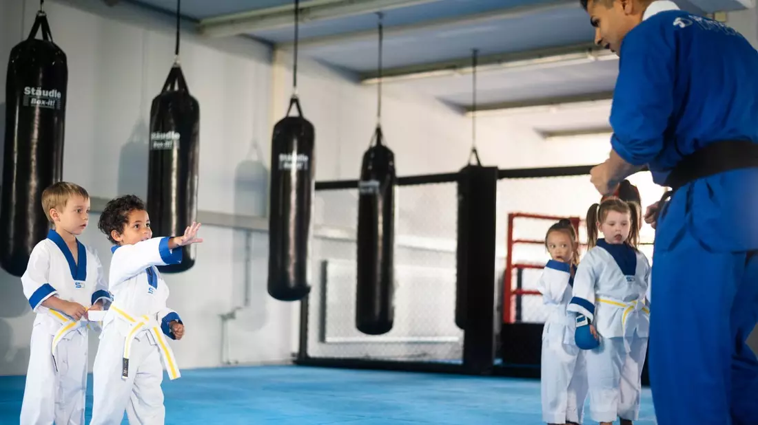 Falk Berberich und Robin Baumann vermitteln Kindern mit dem JUNIOR HEROES Konzept die Fähigkeiten der Selbstverteidigung und wichtige Lebenskompetenzen - Bild: presseportal.de