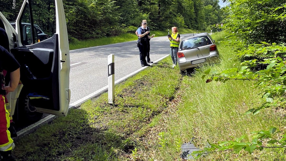 POL-PPWP: Im Graben gelandet - Foto: presseportal.de