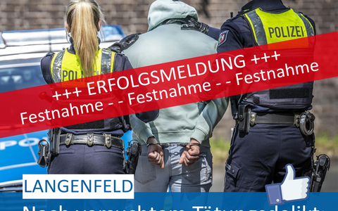 POL-ME: Nach versuchtem Tötungsdelikt: Polizei fasst Tatverdächtigen - Langenfeld / Köln - 2406066 - Foto: presseportal.de